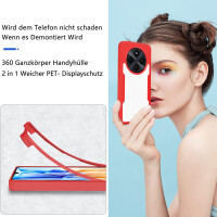 360° Grad Hülle Xiaomi Redmi 14C Rundum vollschutz Integriertem Displayschutz in Rot