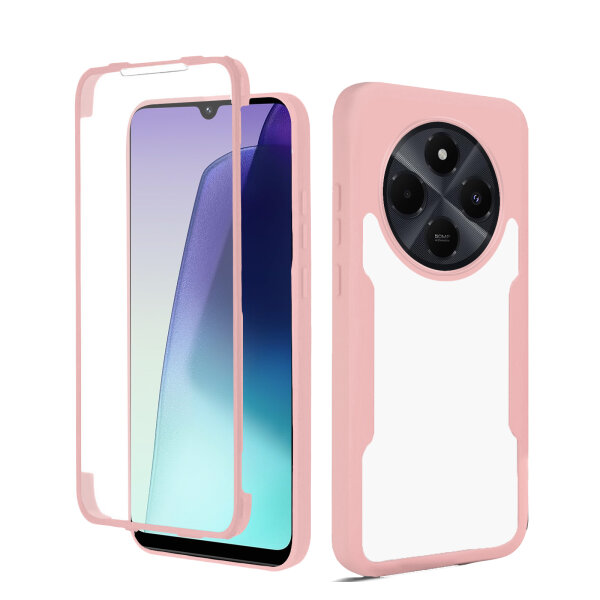 360° Grad Hülle Xiaomi Redmi 14C Rundum vollschutz Integriertem Displayschutz in Rosa