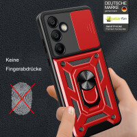 Outdoor Panzer Hülle für Samsung Galaxy S24 FE mit Kameraschutz Ringhalter Bumper in Rot
