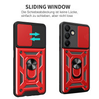 Outdoor Panzer Hülle für Samsung Galaxy S24 FE mit Kameraschutz Ringhalter Bumper in Rot