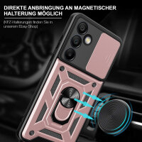 Outdoor Panzer Hülle für Samsung Galaxy S24 FE mit Kameraschutz Ringhalter Bumper in Rosegold
