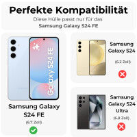 Outdoor Panzer Hülle für Samsung Galaxy S24 FE mit Kameraschutz Ringhalter Bumper in Schwarz