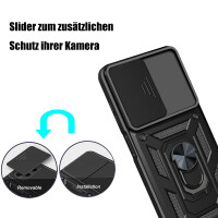 Outdoor Panzer Hülle für Samsung Galaxy S24 FE mit Kameraschutz Ringhalter Bumper in Schwarz