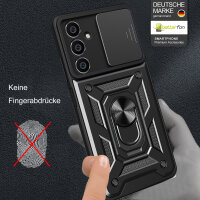 Outdoor Panzer Hülle für Samsung Galaxy A16 mit Kameraschutz Ringhalter Bumper in Schwarz