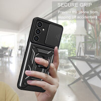 Outdoor Panzer Hülle für Samsung Galaxy A16 mit Kameraschutz Ringhalter Bumper in Schwarz