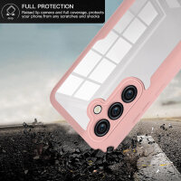 360° Grad Hülle für Samsung Galaxy S24 FE vollschutz mit Integriertem Displayschutz in Rosa