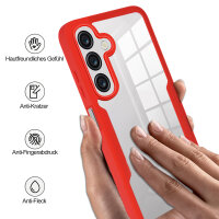 360° Hülle für Samsung A16, 360 Grad Handyhülle mit Integriertem Displayschutz in Rot