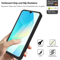 360° Hülle für Samsung A16, 360 Grad Handyhülle mit Integriertem Displayschutz in Schwarz