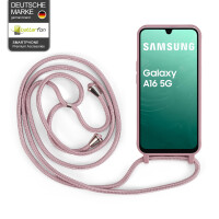 Handykette für Samsung Hanyhülle mit Band Hülle mit Kodel Smartphone Halskette Galaxy A16 in Rosa