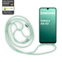 Handykette für Samsung Hanyhülle mit Band Hülle mit Kodel Smartphone Halskette Galaxy A16 in Mintgrün