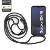 Handykette für Samsung Hanyhülle mit Band Hülle mit Kodel Smartphone Halskette Galaxy S24 FE in Schwarz