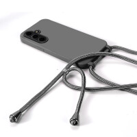 Handykette für Samsung Hanyhülle mit Band Hülle mit Kodel Smartphone Halskette Galaxy S24 FE in Schwarz