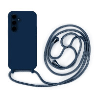 Handykette für Samsung Hanyhülle mit Band Hülle mit Kodel Smartphone Halskette Galaxy S24 FE in Blau
