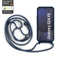 Handykette für Samsung Hanyhülle mit Band Hülle mit Kodel Smartphone Halskette Galaxy S24 FE in Blau