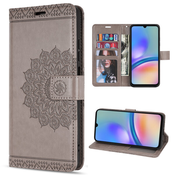 Handy Tasche für Samsung Galaxy A05s Hülle Handyhülle Klapphülle Wallet Case in Grau