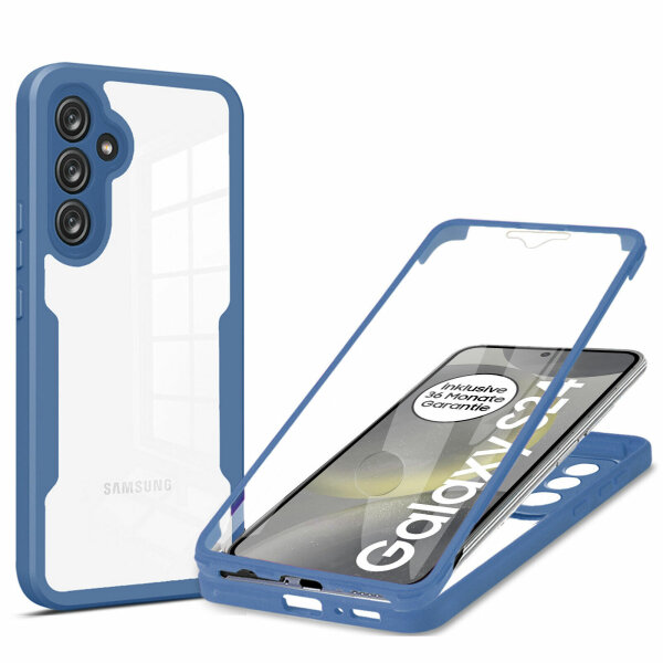 360° Grad Hülle für Samsung Galaxy S25 vollschutz mit Integriertem Displayschutz Blau