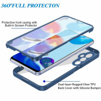 360° Grad Hülle für Samsung Galaxy S25 vollschutz mit Integriertem Displayschutz Blau