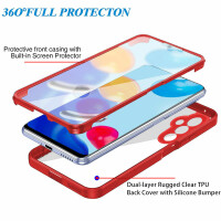 360° Grad Hülle für Samsung Galaxy S25 vollschutz mit Integriertem Displayschutz Rot