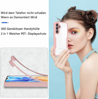 360° Grad Hülle für Samsung Galaxy S25 vollschutz mit Integriertem Displayschutz Rosa