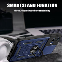 Outdoor Panzer Hülle Motorola Moto G34 Handyhülle mit Kameraschutz Ringhalter in Blau