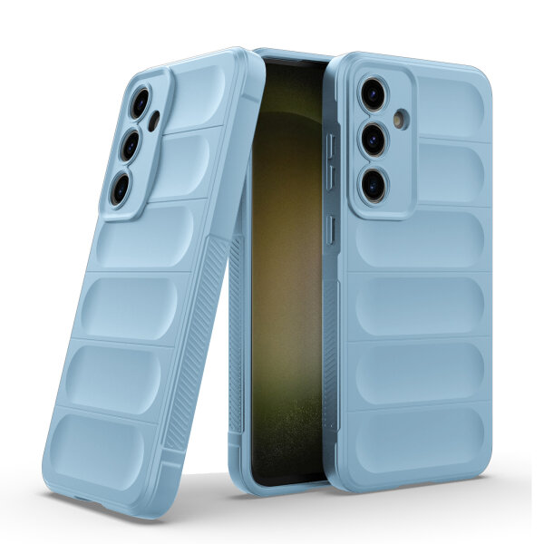 Hülle für Samsung Galaxy S24 FE Handyhülle Outdoor Case Cover Bumper in Hellblau