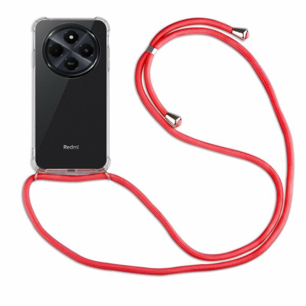Handykett für Xiaomi Redmi 14C / Poco C75 Hülle mit Kordel Handyhülle mit Band in Rot