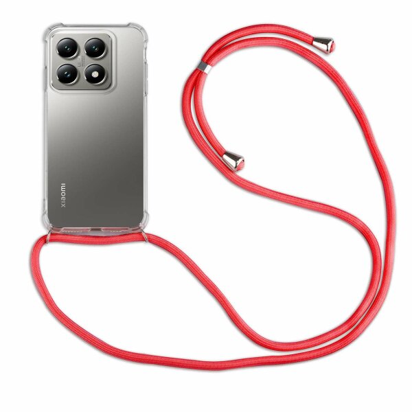 Handykett für Xiaomi 14T Hülle mit Kordel Handyhülle mit Band in Rot