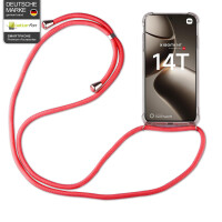 Handykett für Xiaomi 14T Hülle mit Kordel Handyhülle mit Band in Rot