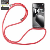 Handykett für Xiaomi 14T Pro Hülle mit Kordel Handyhülle mit Band in Rot