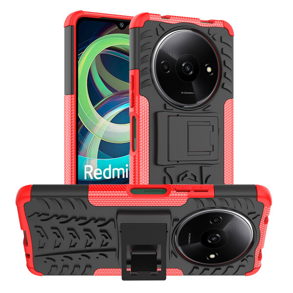 Hülle für Xiaomi Redmi A3 Handyhülle Handy Tasche Case Cover Schale TPU Bumper in Rot