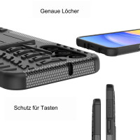 Outdoor Hülle für Samsung Galaxy A16 Handyhülle Handy Tasche Bumper TPU Silikon in Schwarz