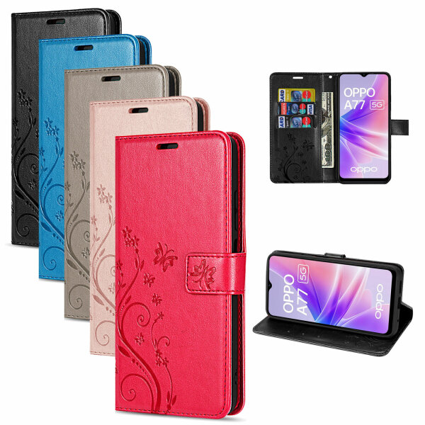 Hülle Oppo A77 5G, Handy Tasche Handyhülle Schutzhülle Wallet Case Klapphülle