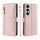 Handykette Samsung Hülle mit Band Handyhülle Kartenfächer PU Leder Umhängetasche Galaxy S25+ in Rosa