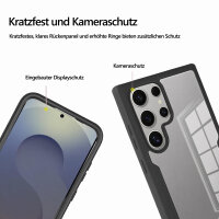 360° Grad Hülle für Samsung Galaxy S25 Ultra mit Integriertem Displayschutz Schwarz