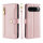 Handykette Google Pixel 9 Pro XL Hülle mit Band Handyhülle Kartenfächer PU Leder Umhängetasche in Rosa