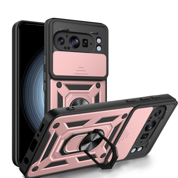 Outdoor Panzer Hülle für Google Pixel 9 Pro XL Handyhülle mit Kameraschutz Case in Rosegold