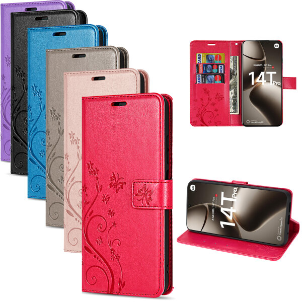Hülle Xiaomi 14T Pro, Handy Tasche Handyhülle Wallet Case Flip Cover Klapphülle