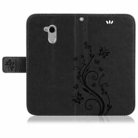 ZTE Handy Tasche Handyhülle Wallet Schutz Hülle Blumen Flip Cover Buch Case Etui