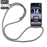 Handykett für Xiaomi Redmi Note 14 4G Hülle mit Kordel Handyhülle mit Band in Grau