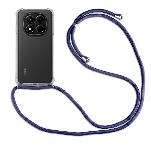 Handykett für Xiaomi Redmi Note 14 Pro+ Hülle mit Kordel Handyhülle mit Band in Blau