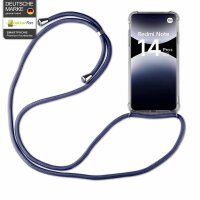 Handykett für Xiaomi Redmi Note 14 Pro+ Hülle mit Kordel Handyhülle mit Band in Blau