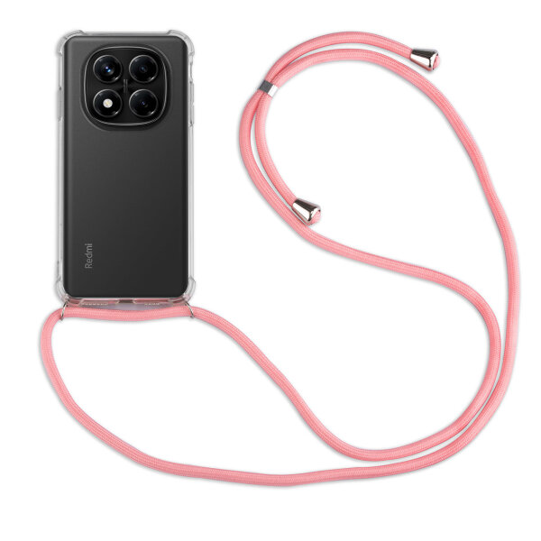 Handykett für Xiaomi Redmi Note 14 Pro+ Hülle mit Kordel Handyhülle mit Band in Rosa