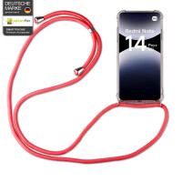 Handykett für Xiaomi Redmi Note 14 Pro+ Hülle mit Kordel Handyhülle mit Band in Rot