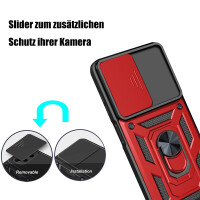Outdoor Panzer Hülle für Samsung Galaxy S25+ mit Kameraschutz Ringhalter in Rot