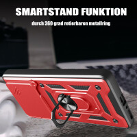 Outdoor Panzer Hülle für Xiaomi Redmi Note 14 5G Handyhülle Kameraschutz Ringhalter in Rot