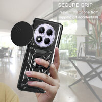 Outdoor Panzer Hülle für Xiaomi Redmi Note 14 Pro 4G Handyhülle Kameraschutz Ringhalter in Schwarz