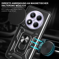 Outdoor Panzer Hülle für Xiaomi Redmi Note 14 Pro 5G Handyhülle Kameraschutz Ringhalter in Schwarz