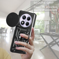 Outdoor Panzer Hülle für Xiaomi Redmi Note 14 Pro 5G Handyhülle Kameraschutz Ringhalter in Schwarz