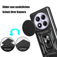 Outdoor Panzer Hülle für Xiaomi Redmi Note 14 Pro 5G Handyhülle Kameraschutz Ringhalter in Schwarz