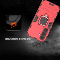 Handyhülle für Samsung Galaxy S25 Ring Case Hülle Outdoor Back Cover Bumper in Rot